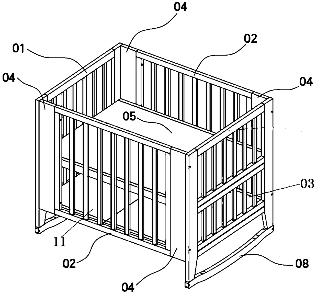 A growth type crib and an assembly method thereof