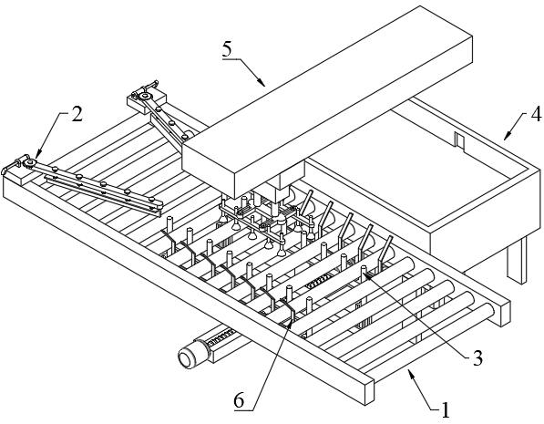 An integrated device for conveying semi-finished printed circuit boards and feeding partitions
