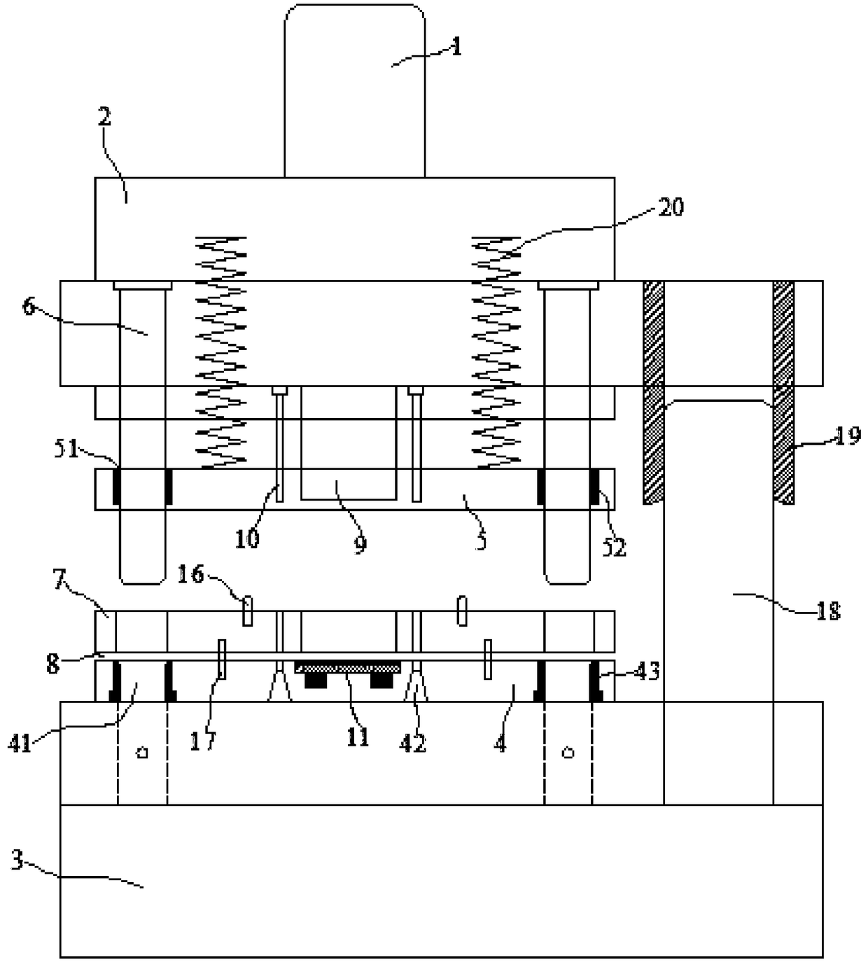 Die cutting device for soft metal film