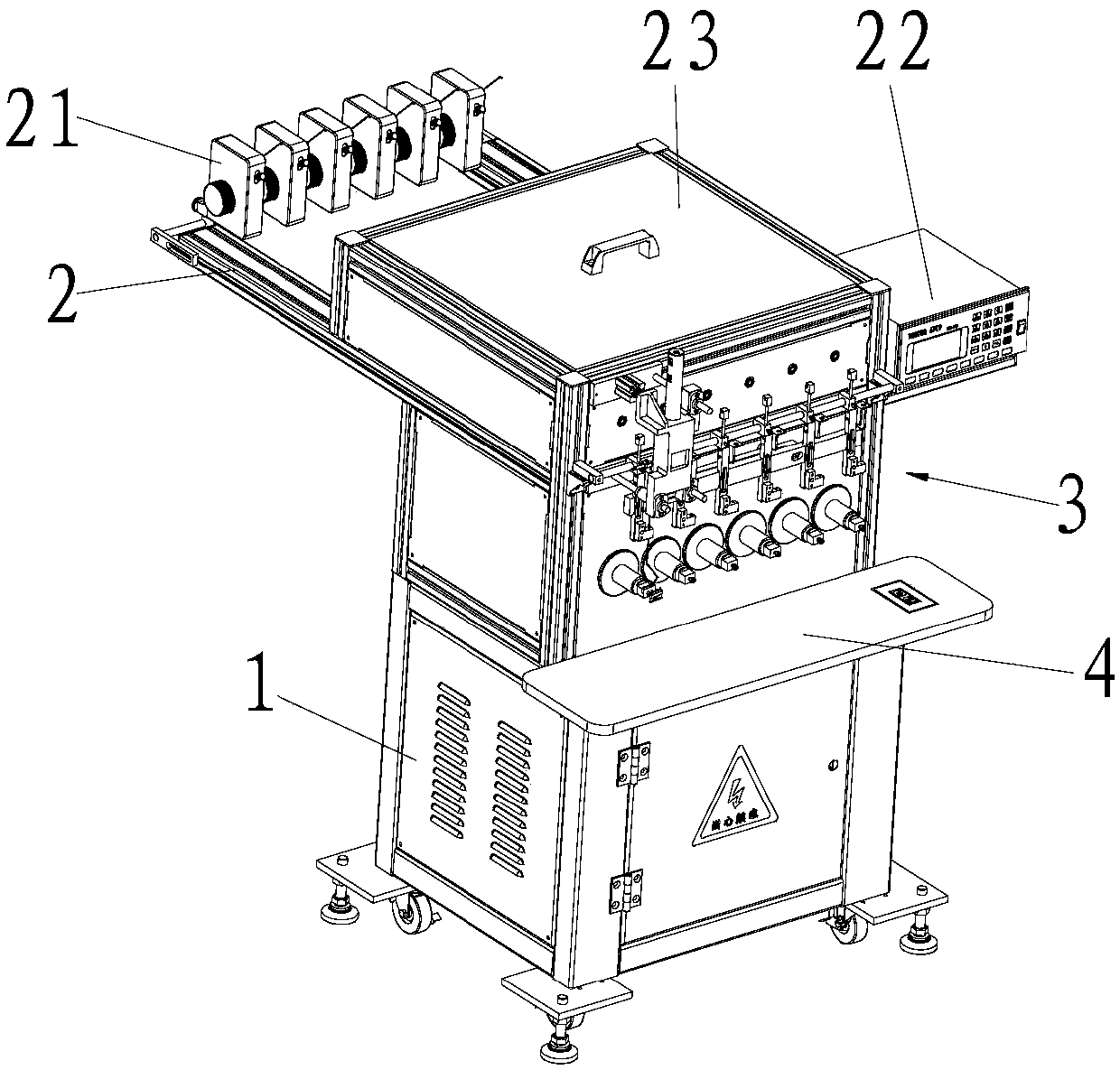 Automatic sleeve adding device for multi-axis winding machine