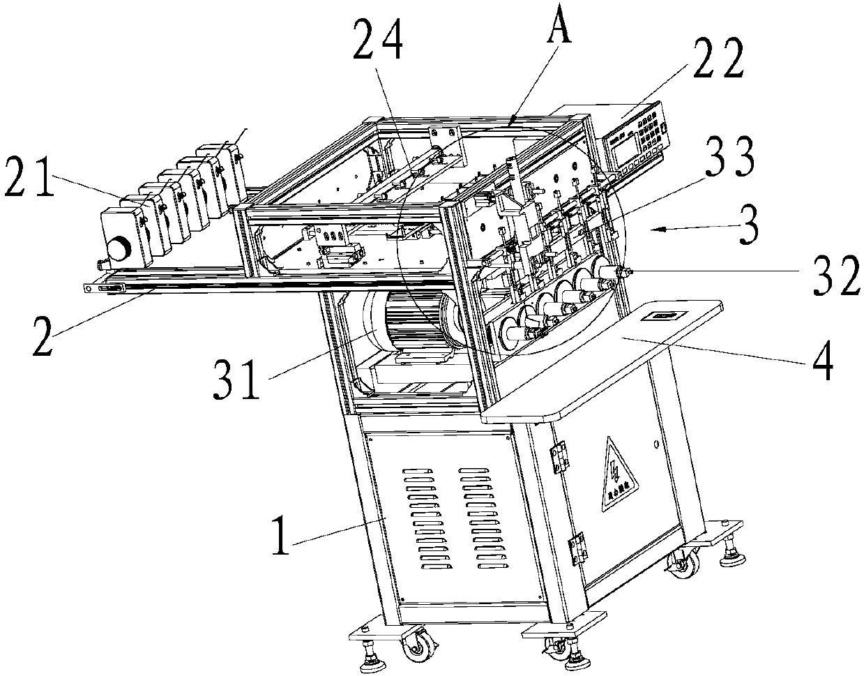 Automatic sleeve adding device for multi-axis winding machine