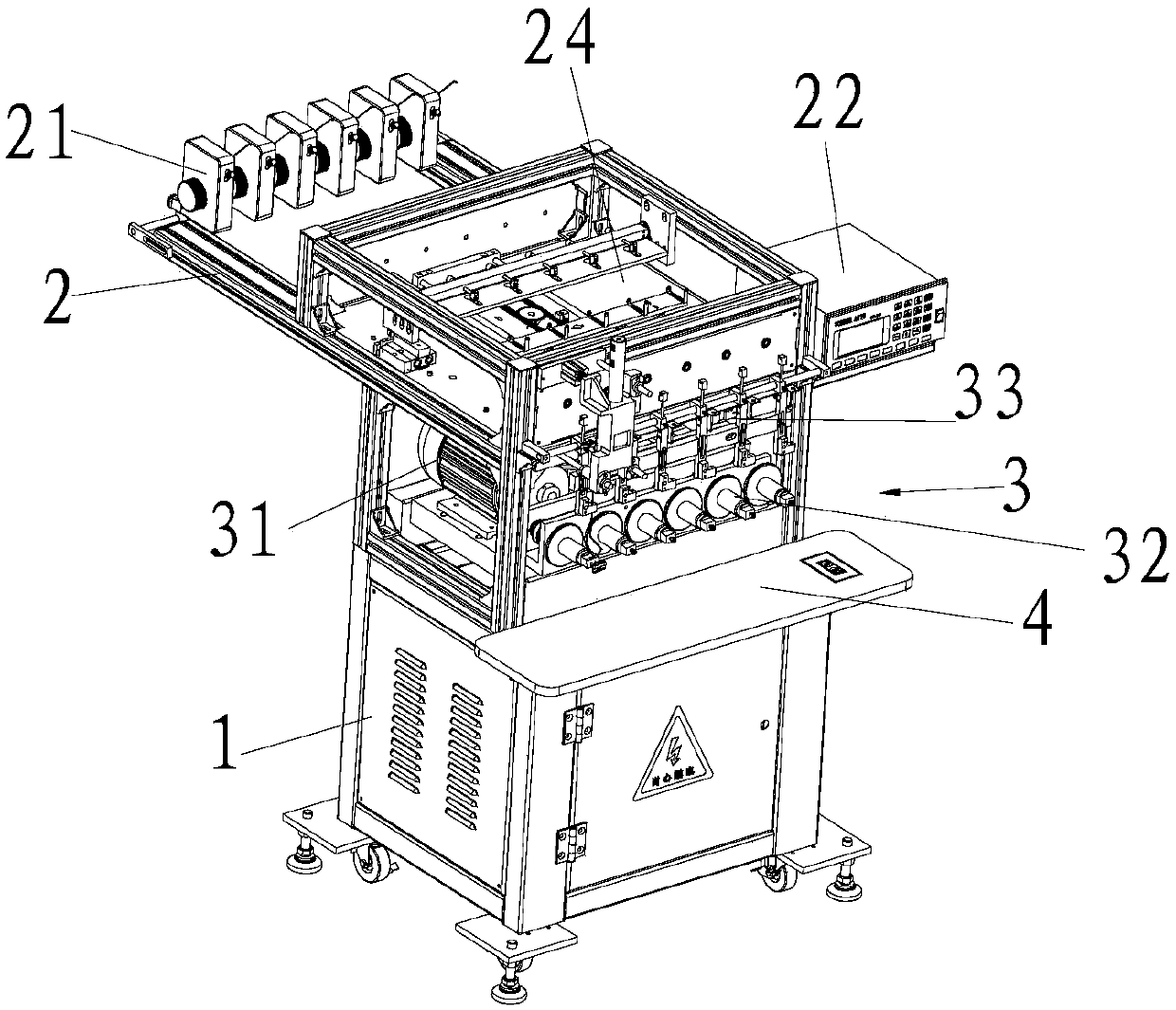 Automatic sleeve adding device for multi-axis winding machine