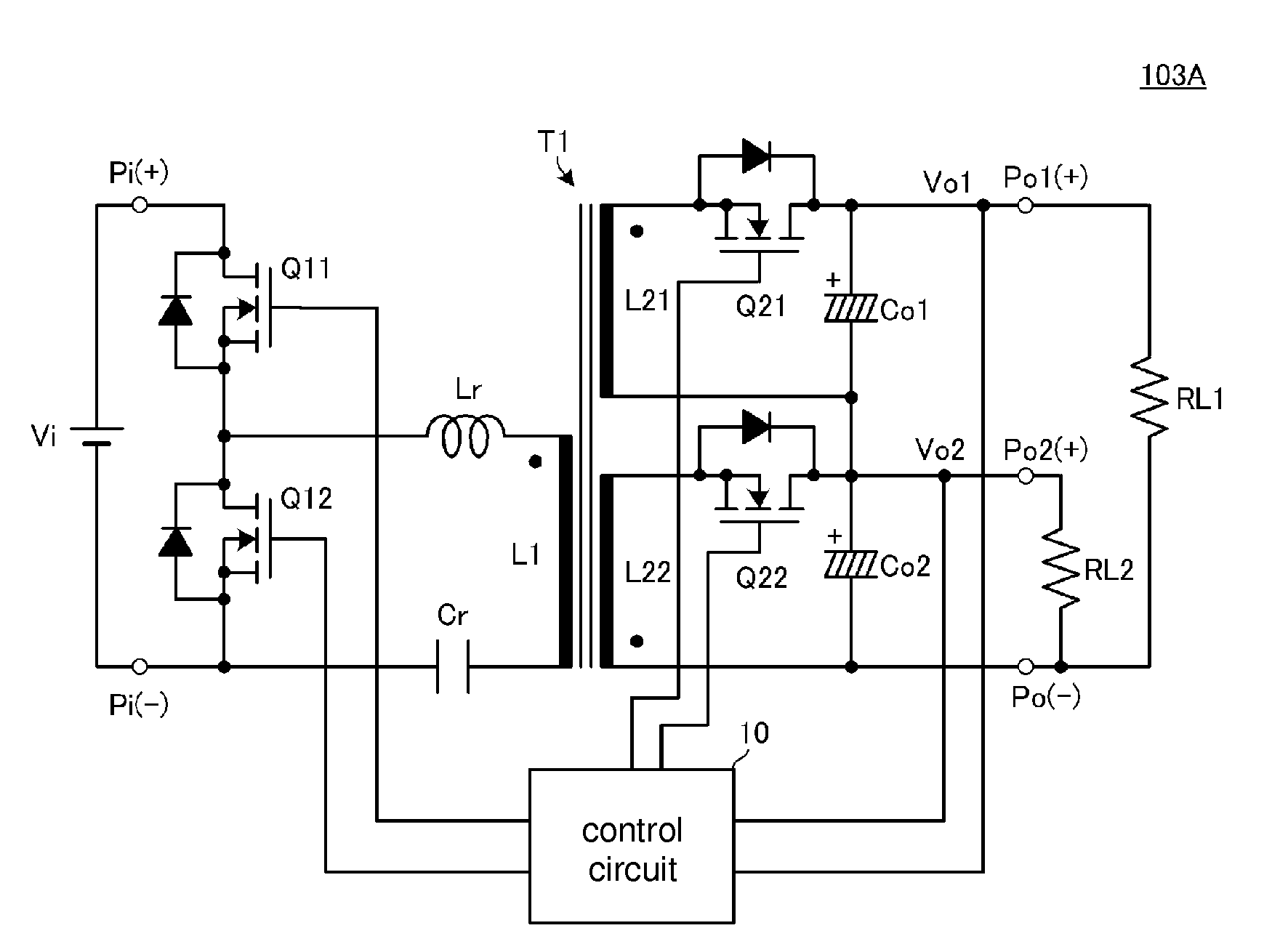 Switching power supply apparatus including a plurality of outputs