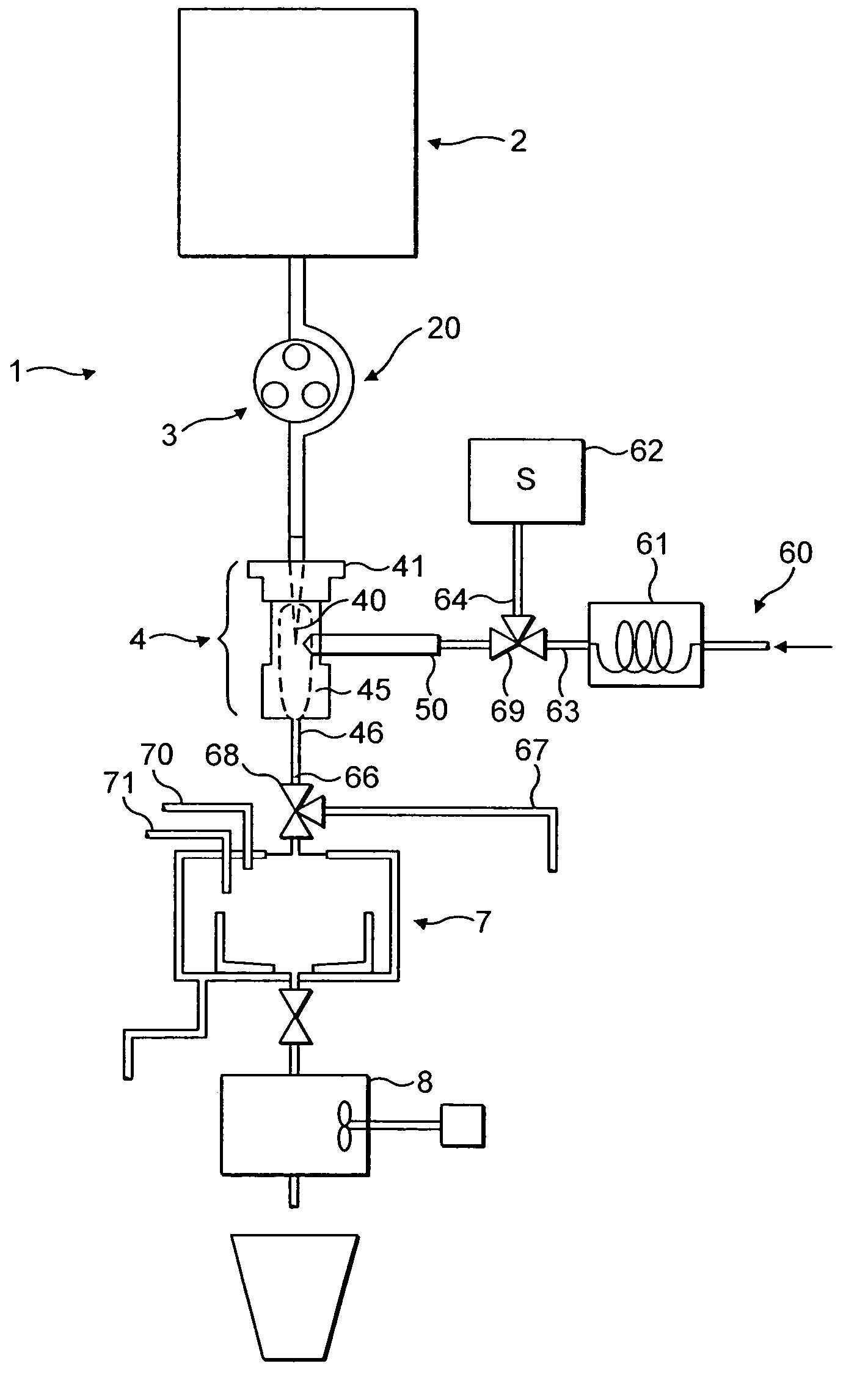 Device and method for hygienically delivering a liquid food