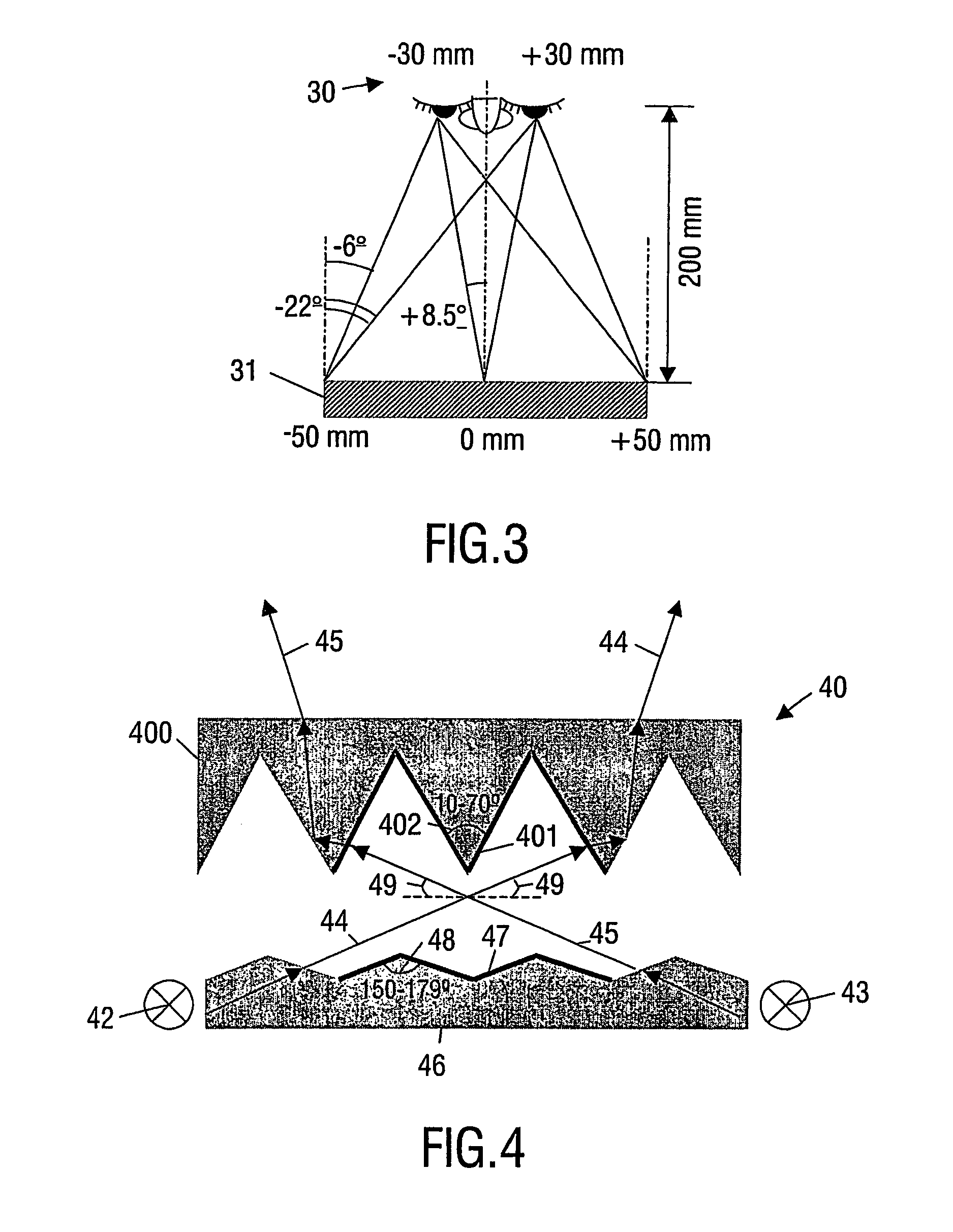 Display device with multi-grooved light direction element and first and second alternating illuminated light sources simultaneously switched for 2D display and synchronously switched for 3D display