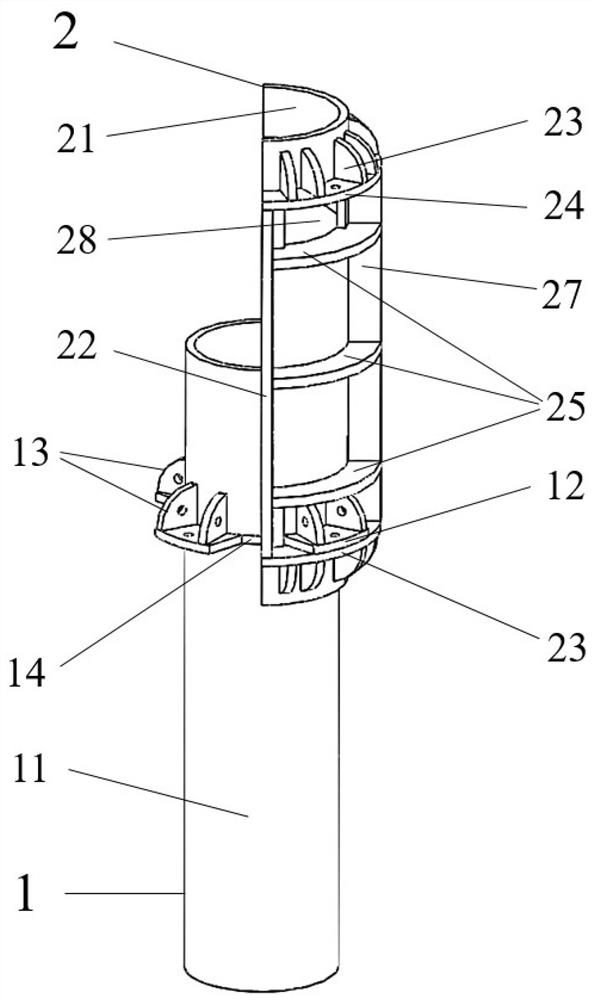 An assembled outer sleeve staggered flange intersecting joint and its construction method