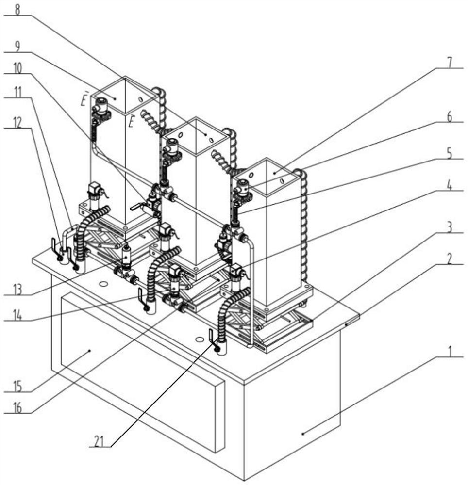 A small-scale process control experimental teaching device that can be raised and lowered