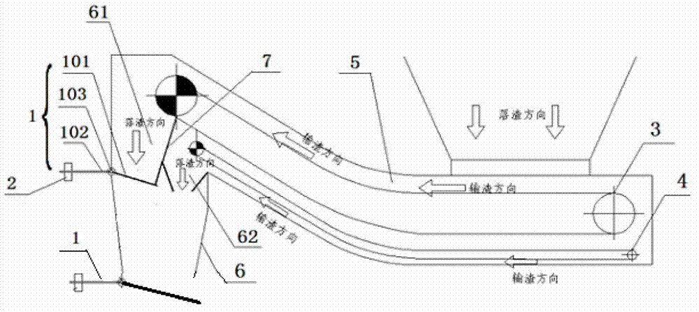 Ash-discharging and air-locking system for air cooling dry slag extractor