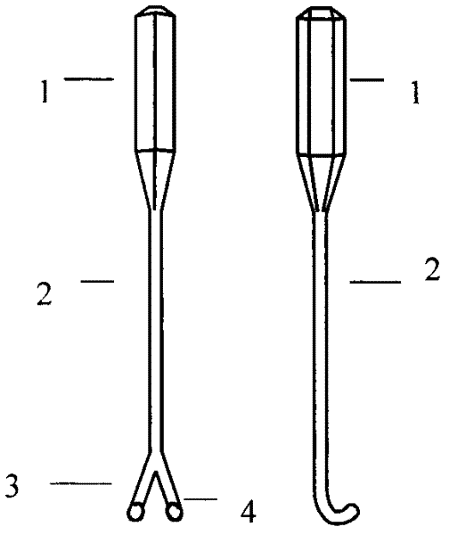 Rake-type pulling hook for continuous suture