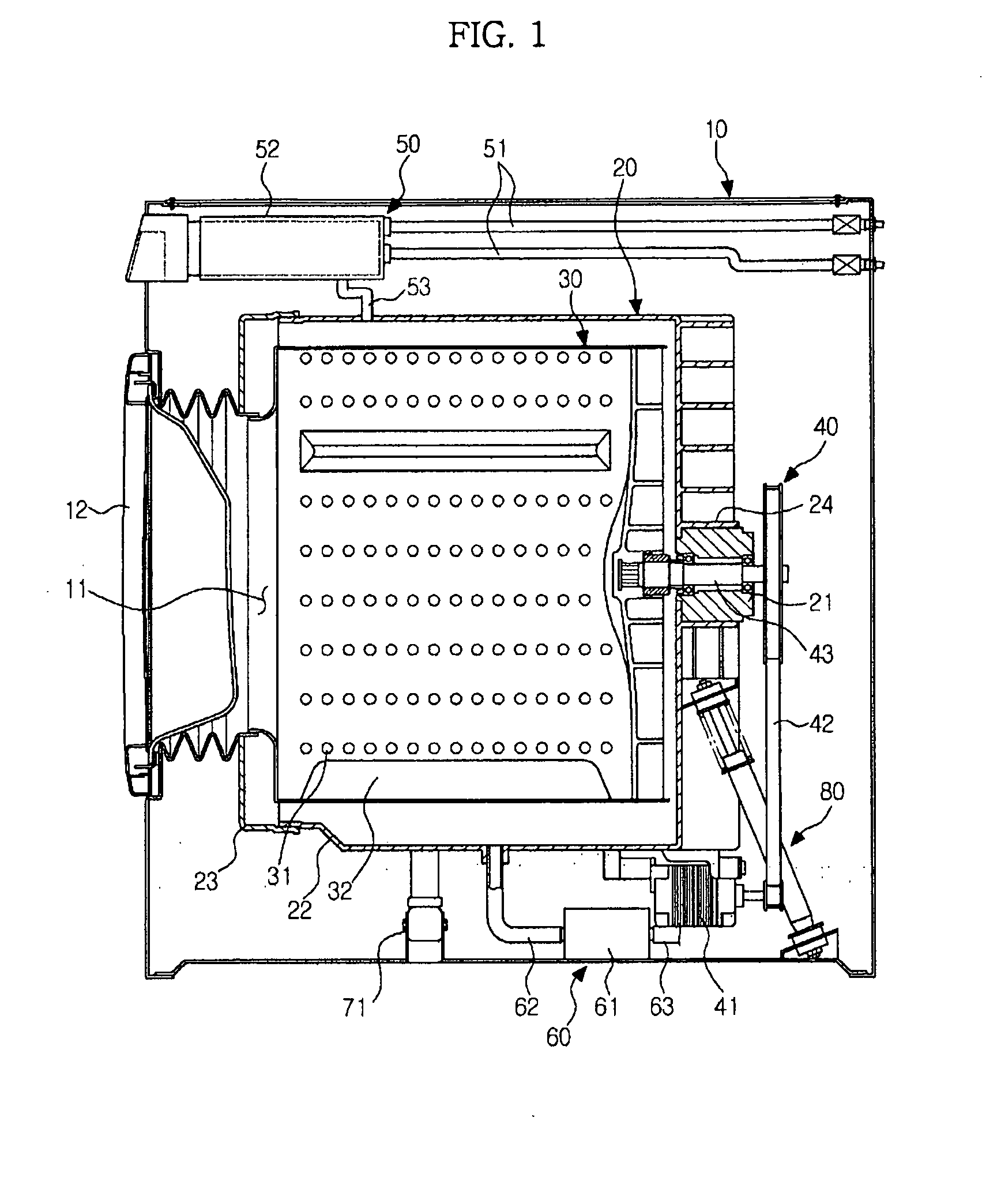 Washing machine and outer tub supporting structure thereof