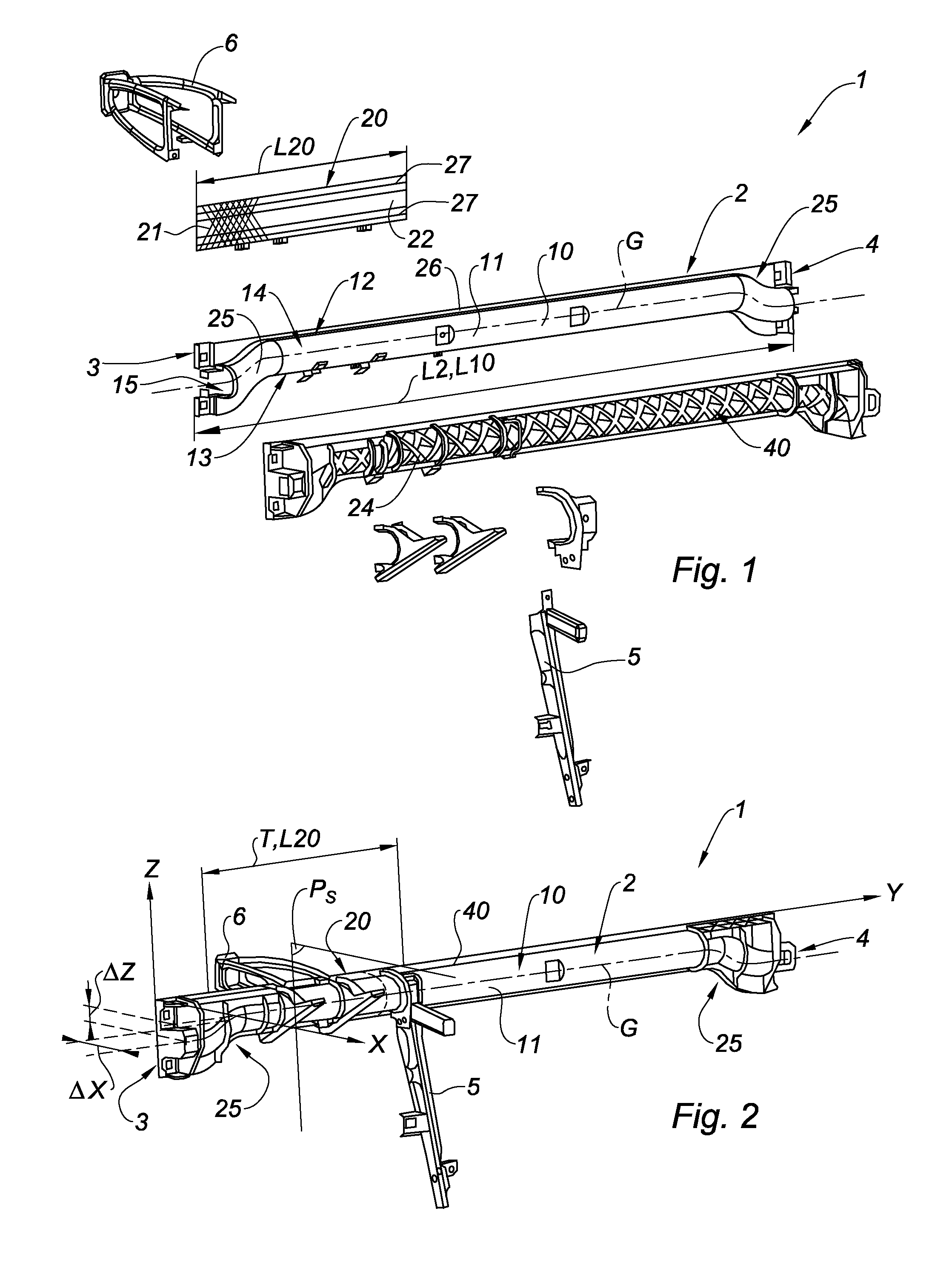 Crossmember for a Vehicle Dashboard Provided with a Reinforcing Back Brace Made of a Fibrous Composite