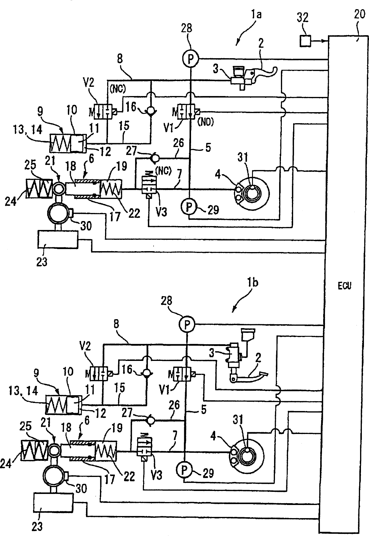 Braking device for motorcycle