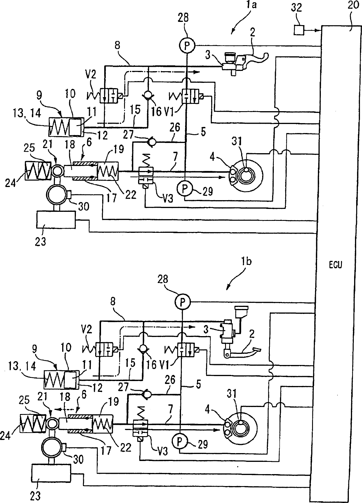 Braking device for motorcycle