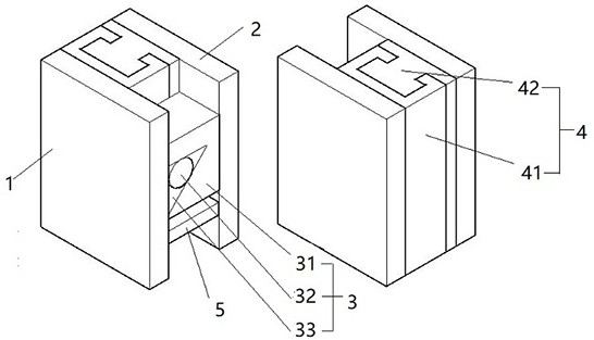 Vertical sliding device for displacement one-way control