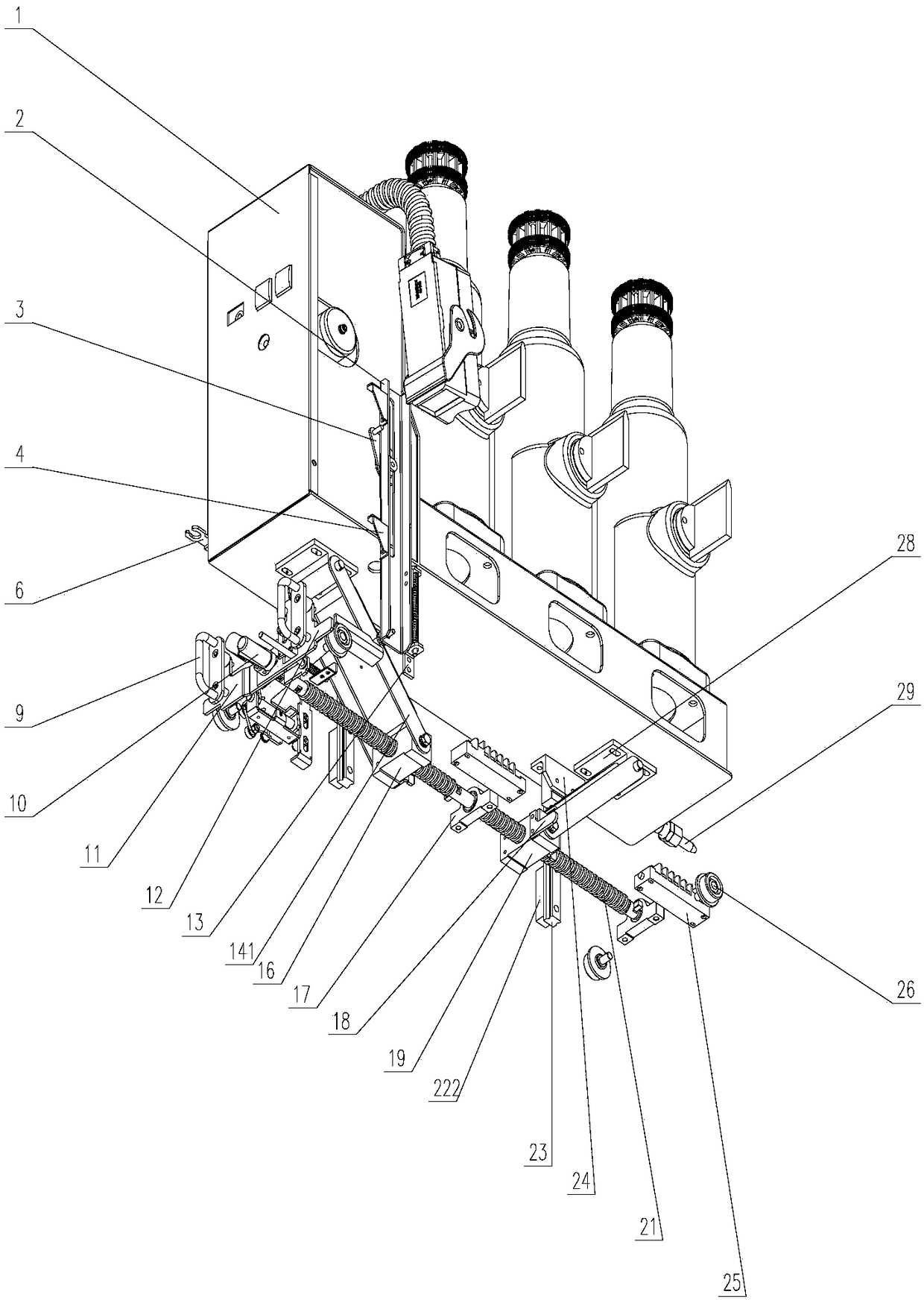 Lifting device of side-mounted circuit breaker