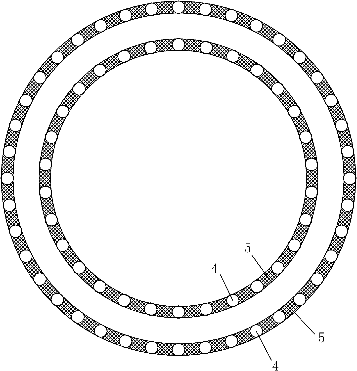 Three-circle double-raceway slewing bearing
