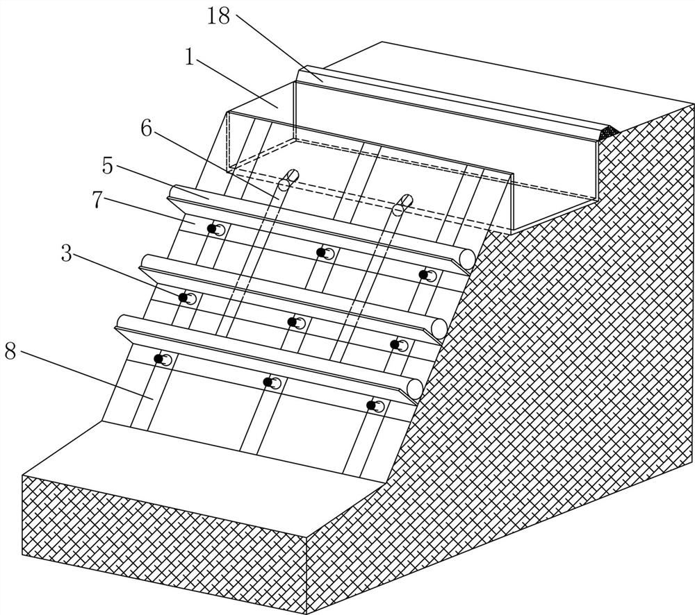 Slope greening structure and method combined with high-strength pre-compressed anchor rod and prefabricated reinforced concrete slab