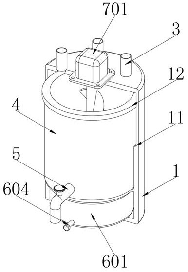 A raw material mixing device for chemical copper plating solution preparation