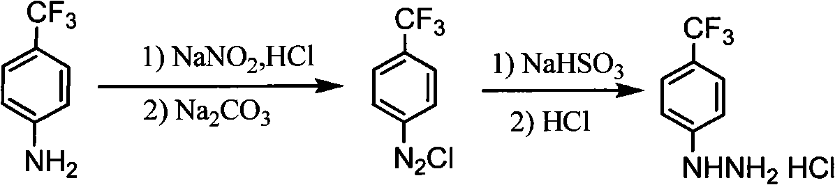 Synthesis method of para-trifluoromethyl phenyl hydrazine hydrochloride