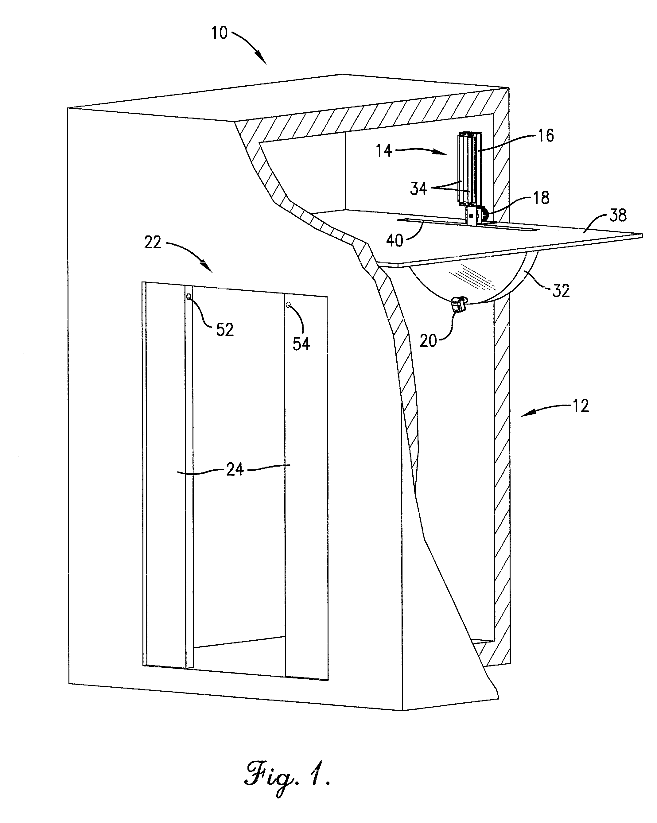 System and method for germicidal sanitizing of an elevator or other enclosed structure