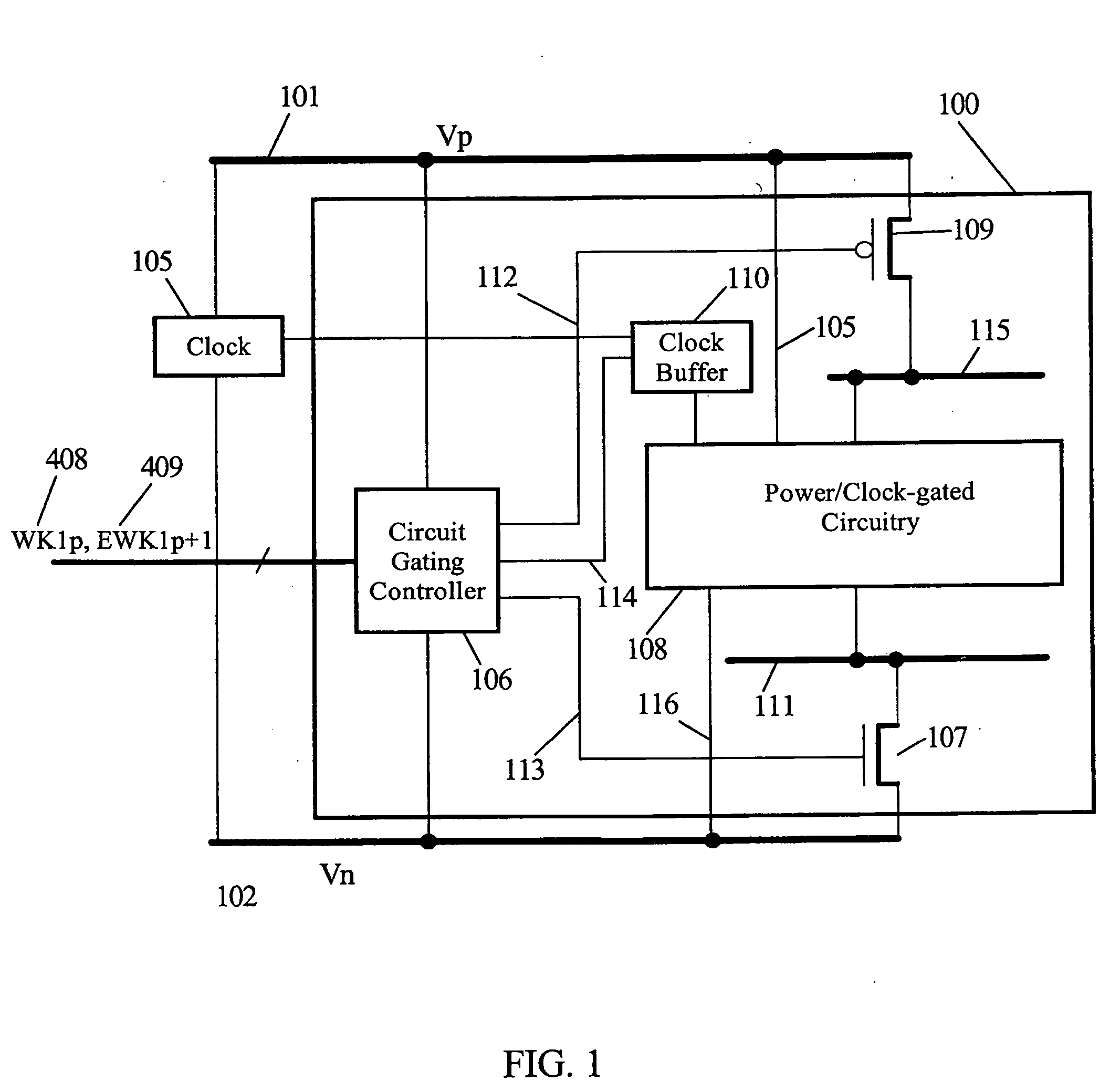 Dynamic power and clock-gating method and circuitry