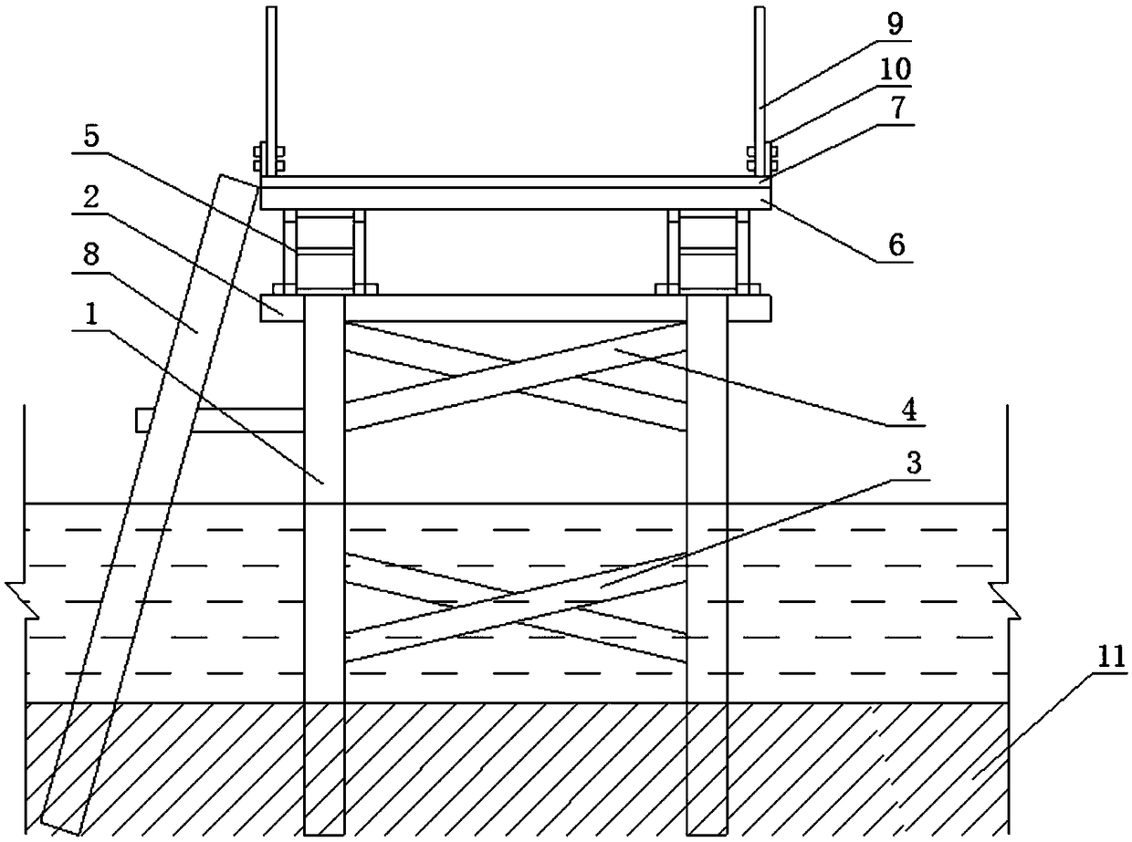 Construction method of deepwater non-covering-layer steel trestle