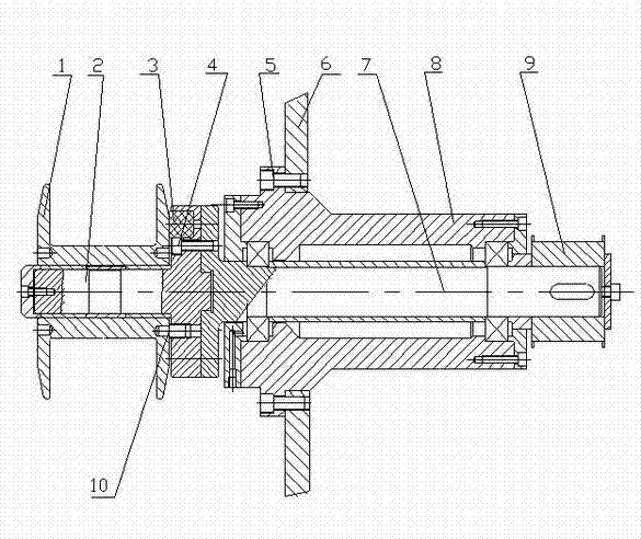Detachable type wire withdrawing spool spindle of water tank drawing mill