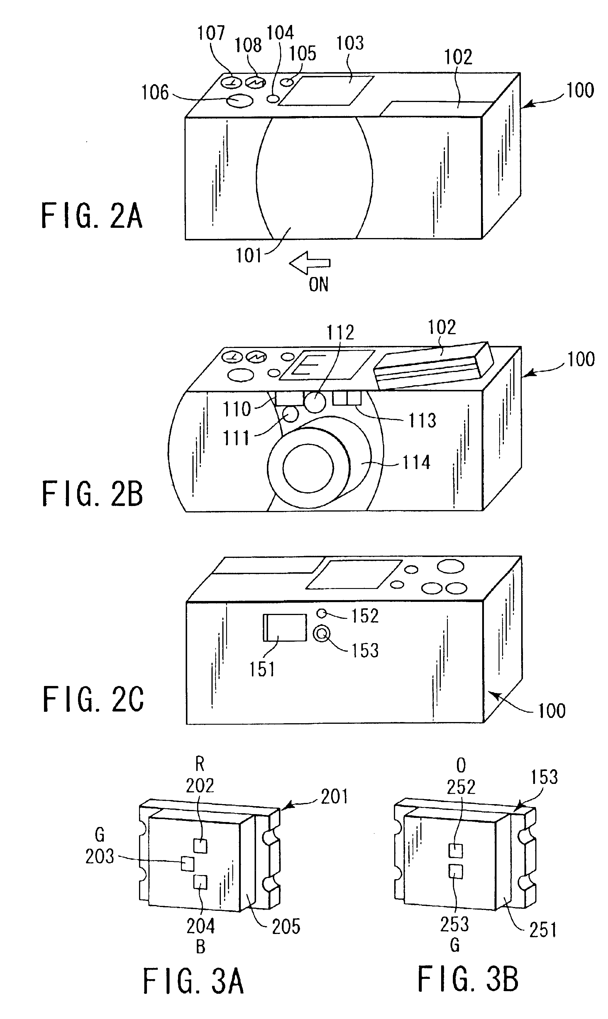 Camera with light emission function, camera part inspection apparatus, camera adjustment apparatus, and camera part unit