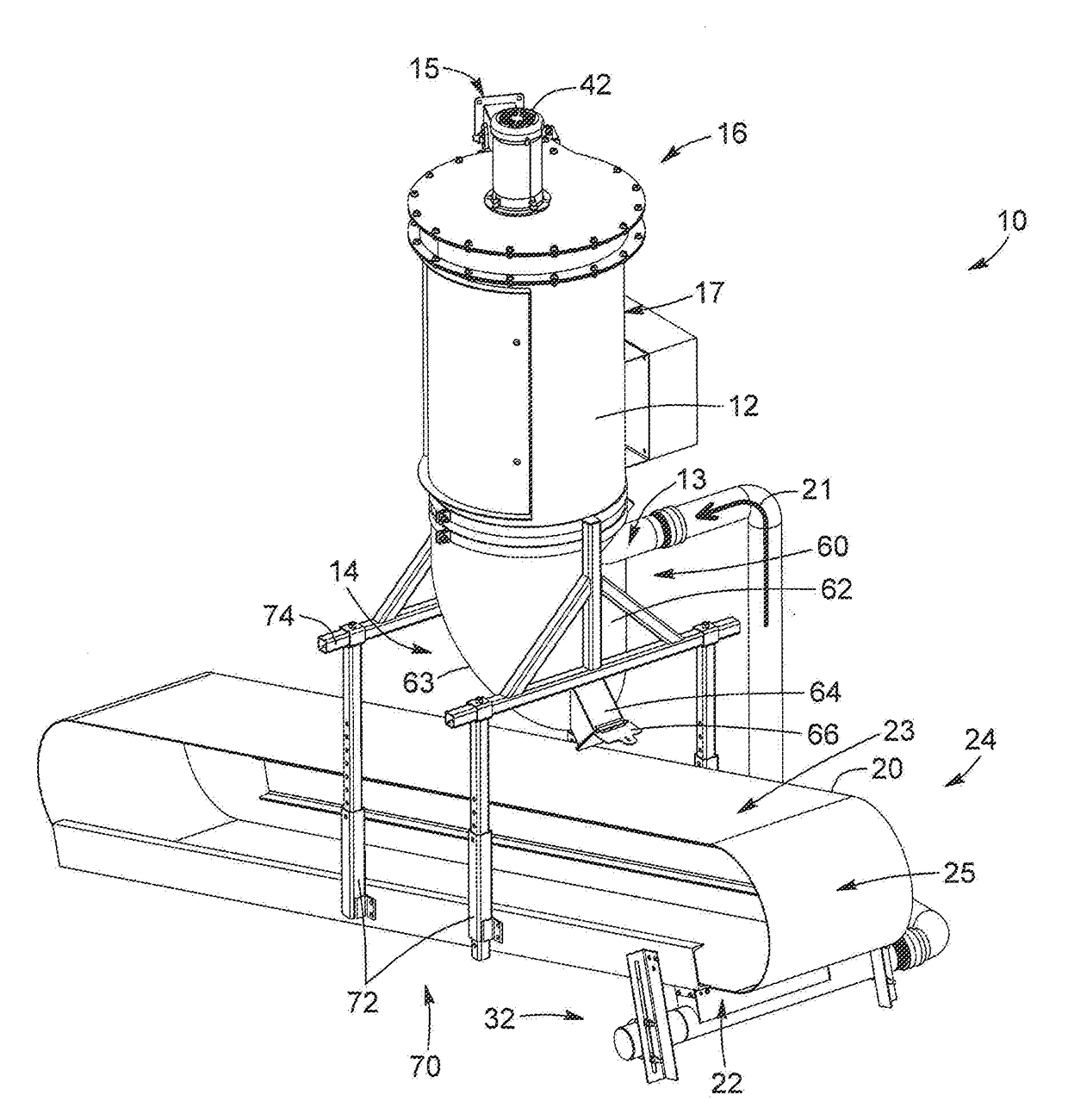 Vacuum system and method of vacuuming using same