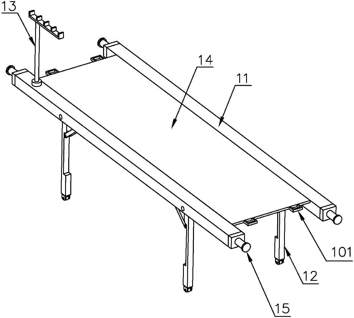 Portable medical bed for first aid