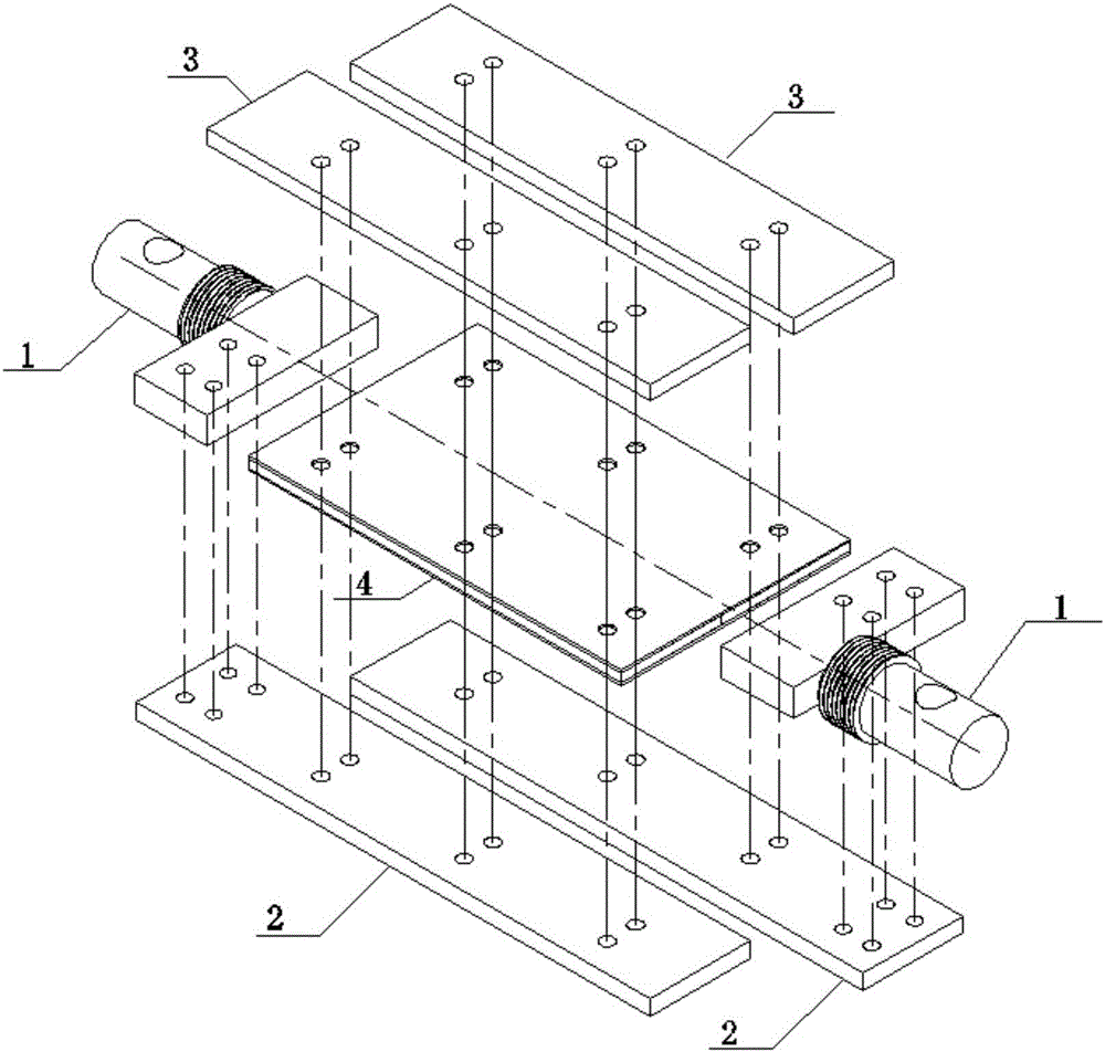 Test method and test fixture for in-plane shear test of composite sheets