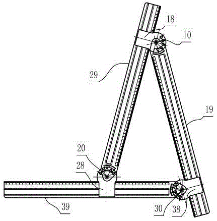 Triangle instrument which is provided with aluminium-chromium alloy step slot corner pointer and is adjustable in the same plane