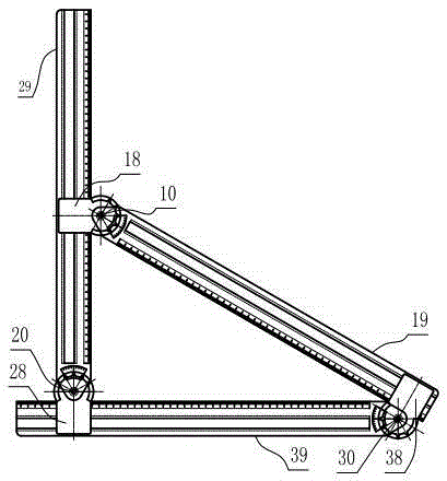 Triangle instrument which is provided with aluminium-chromium alloy step slot corner pointer and is adjustable in the same plane