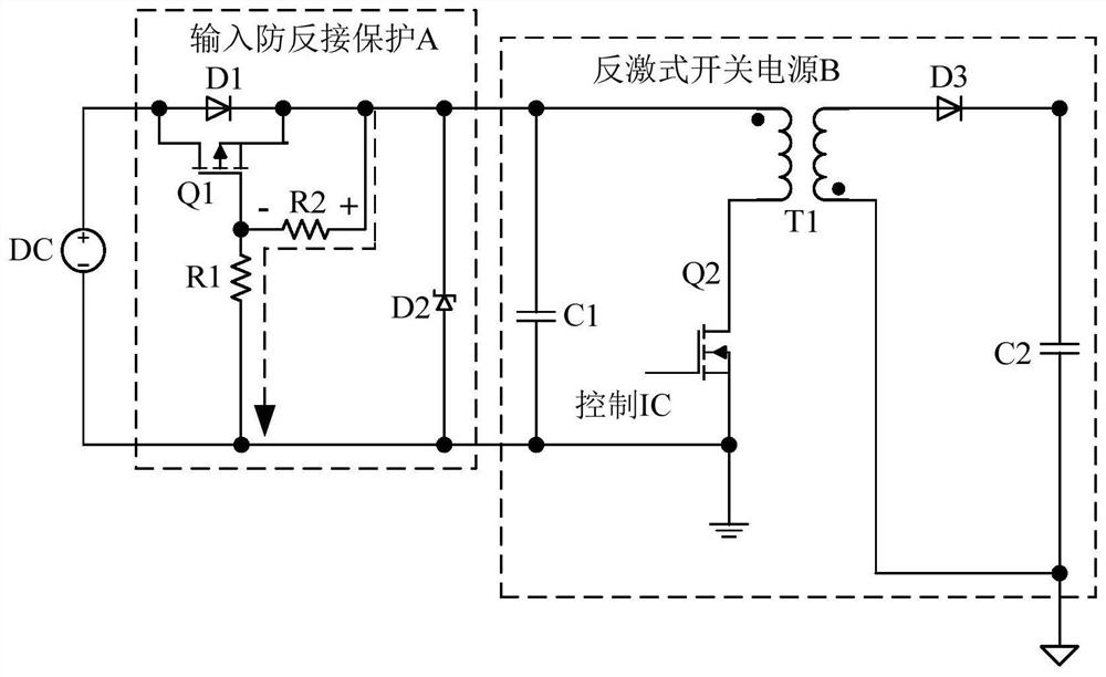 Protection device and method for IGBT driving power supply in automobile, and automobile