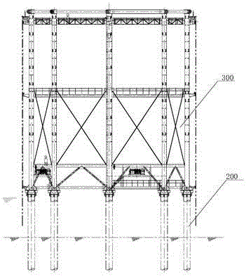 Multifunctional tooling bracket for assembling and disassembling main lattice cylinder positions of large cylinders of lattice steel sheet piles