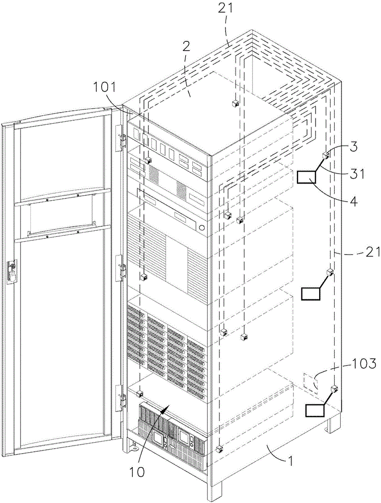 Cabinet with environment measuring function