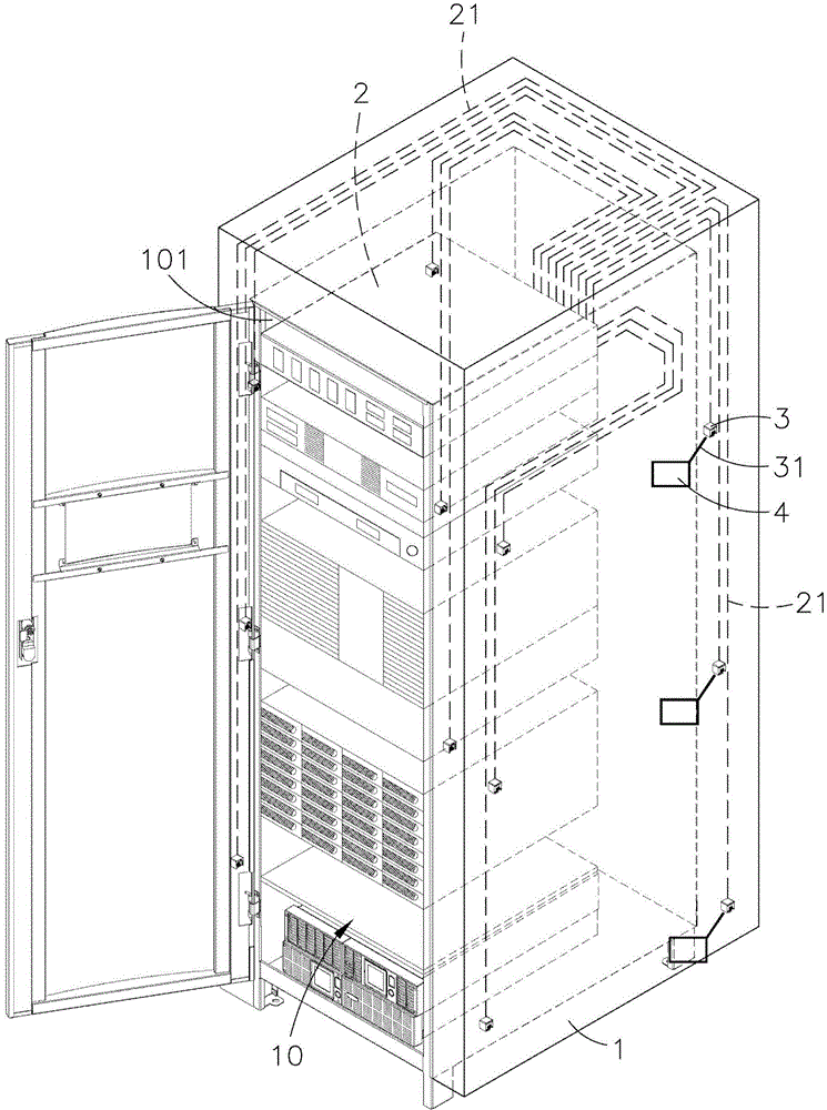Cabinet with environment measuring function