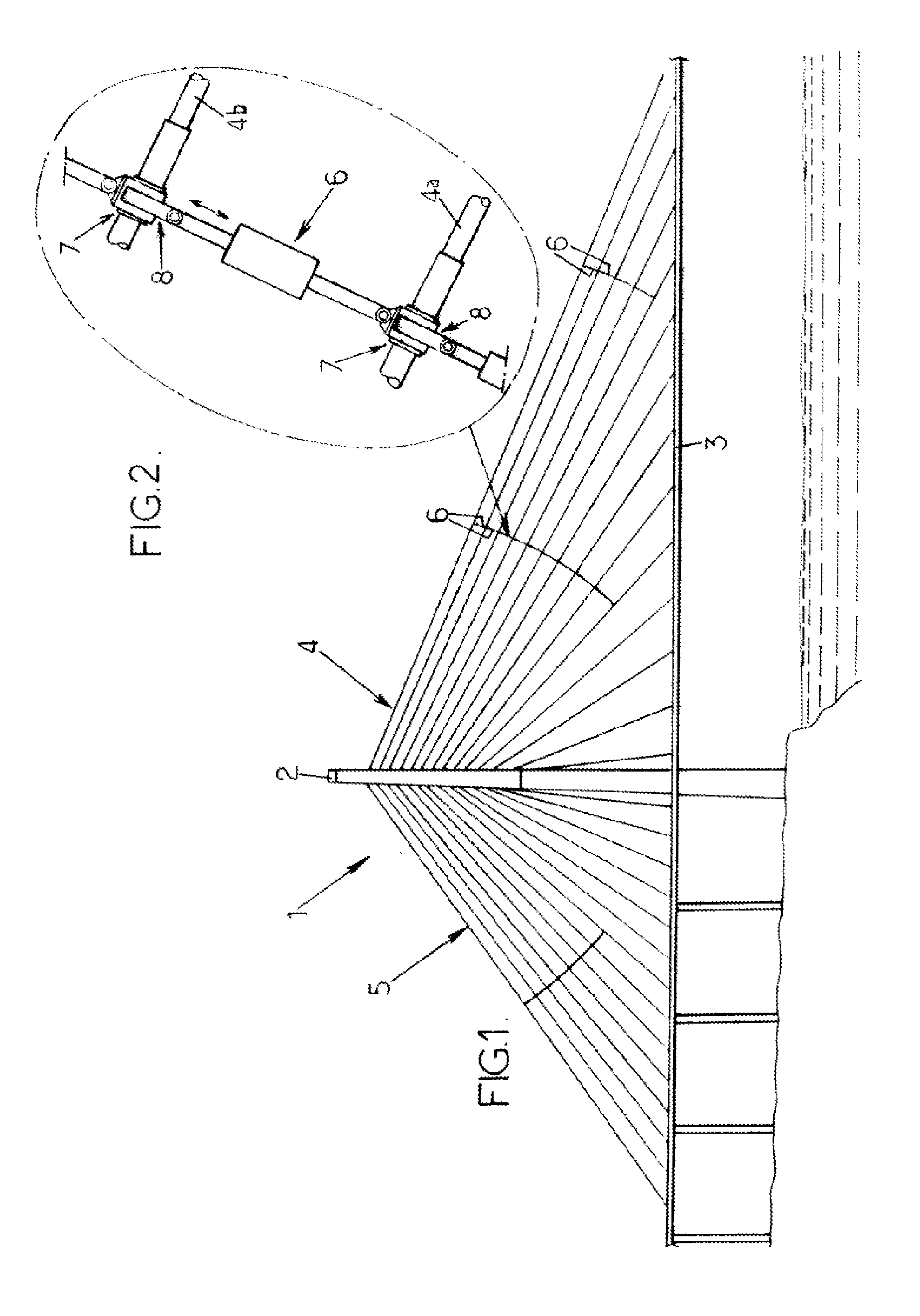 Method of damping the vibrations of stay cables and associated system