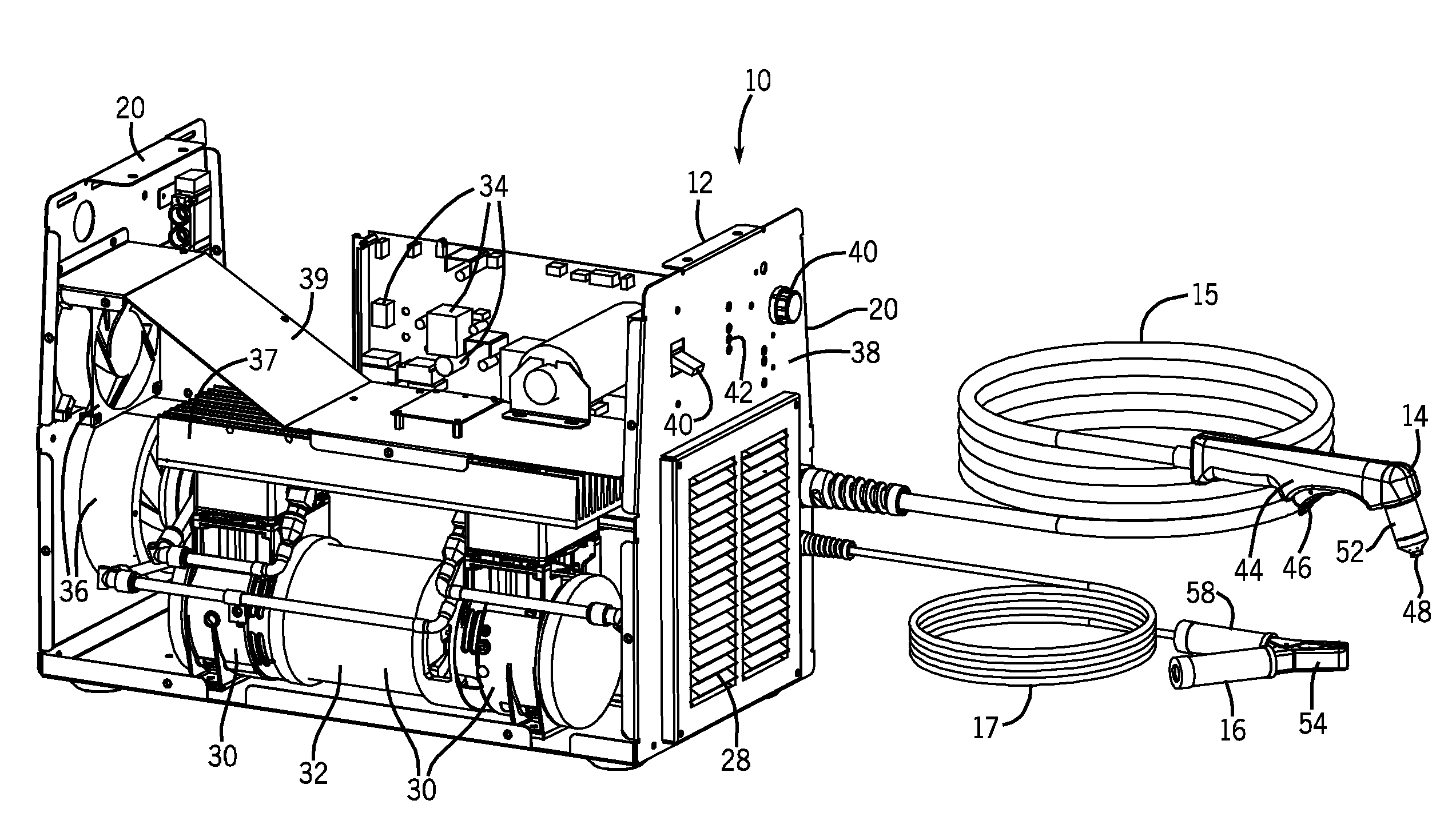Multi-stage compressor in a plasma cutter