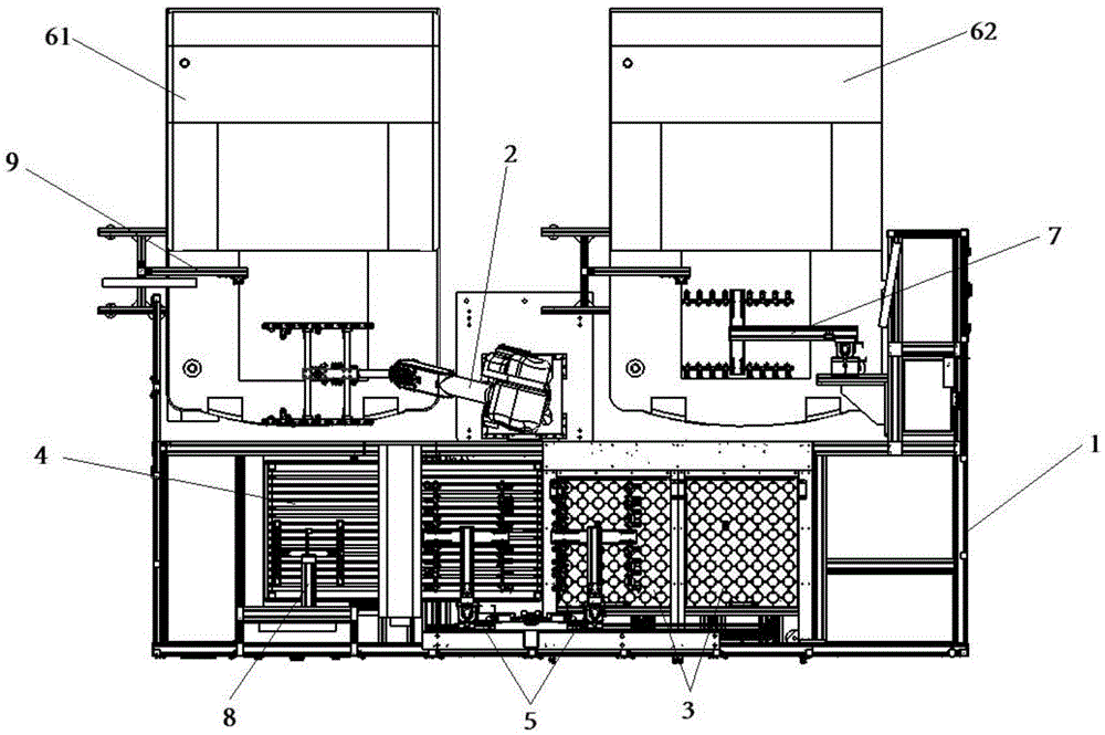 Automatic plate feeding and discharging system for double-faced AOI (Automated Optical Inspection) of circuit board and technological process of automatic plate feeding and discharging system