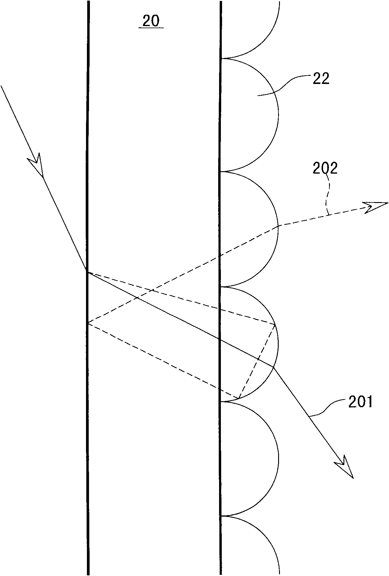 Asymmetrical light diffusion element and manufacturing method thereof