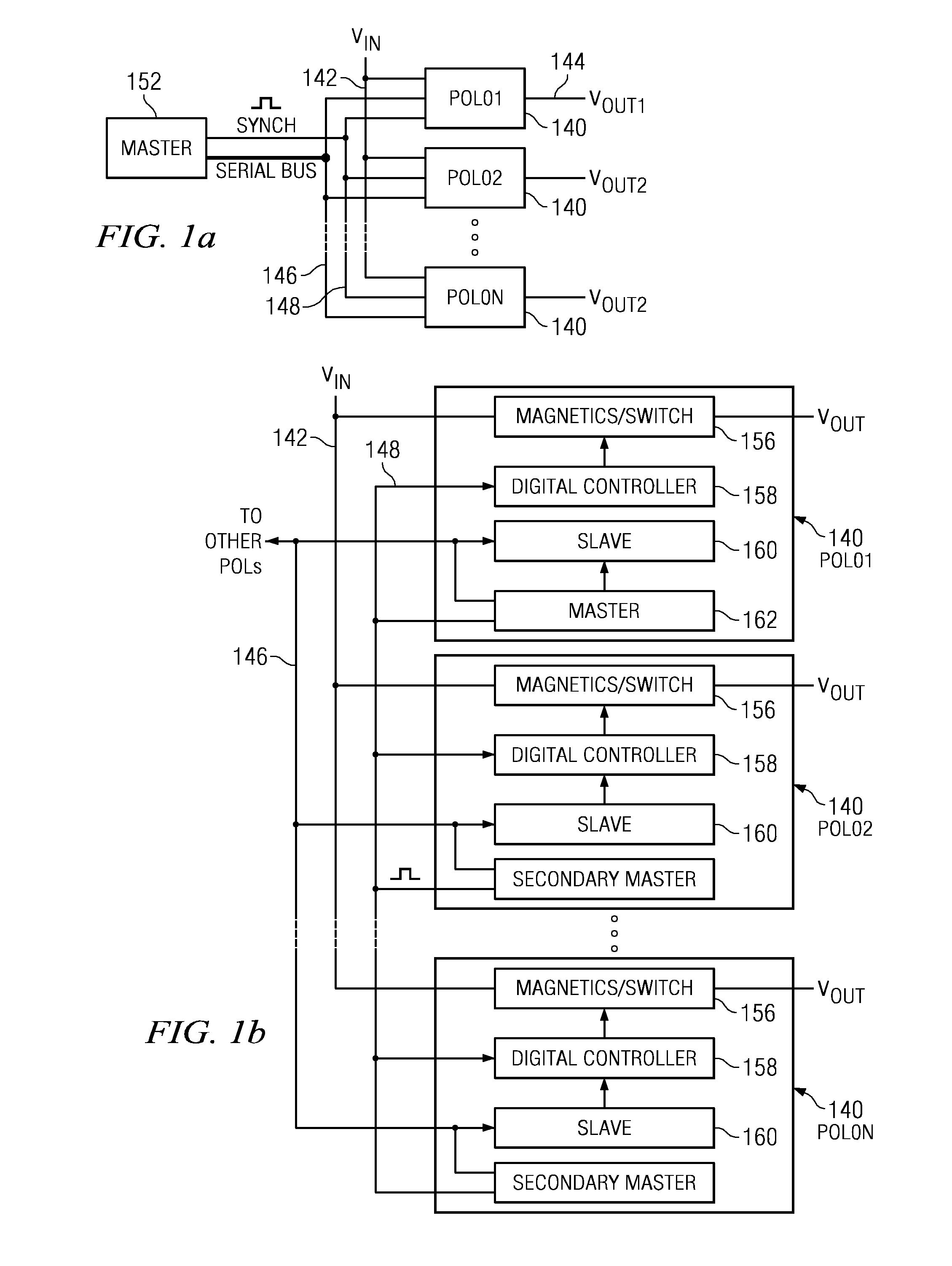 Distributed power supply system having reassignable master