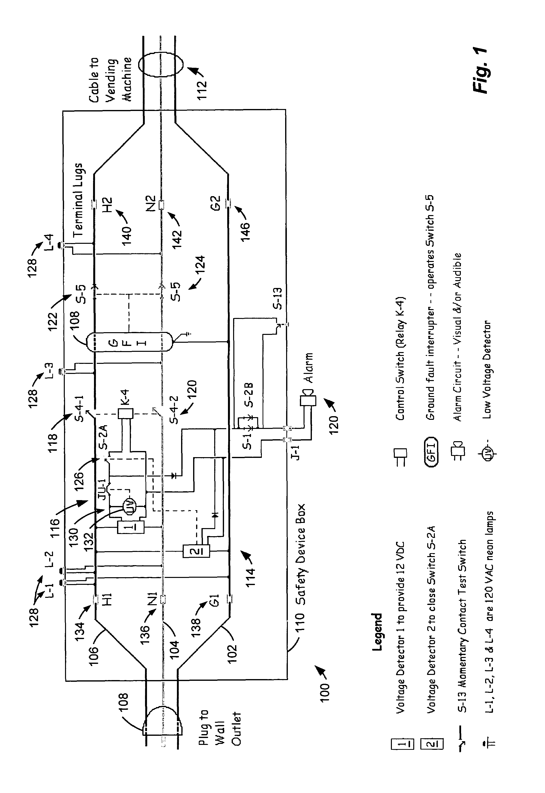 Safety device for prevention of electrical shocks