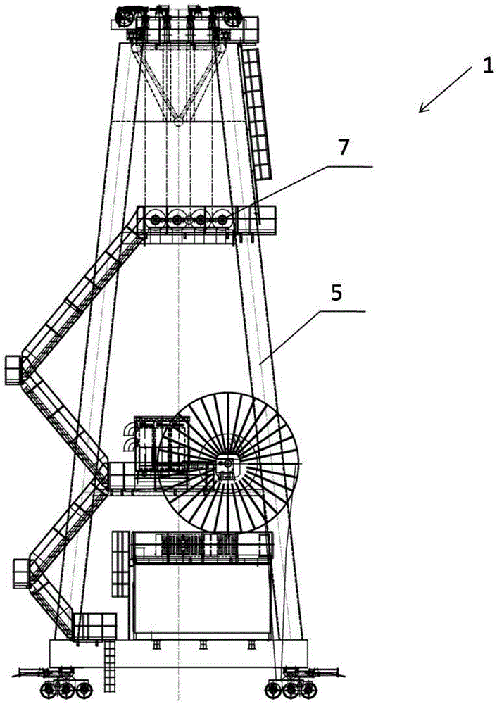 Differential type track container crane