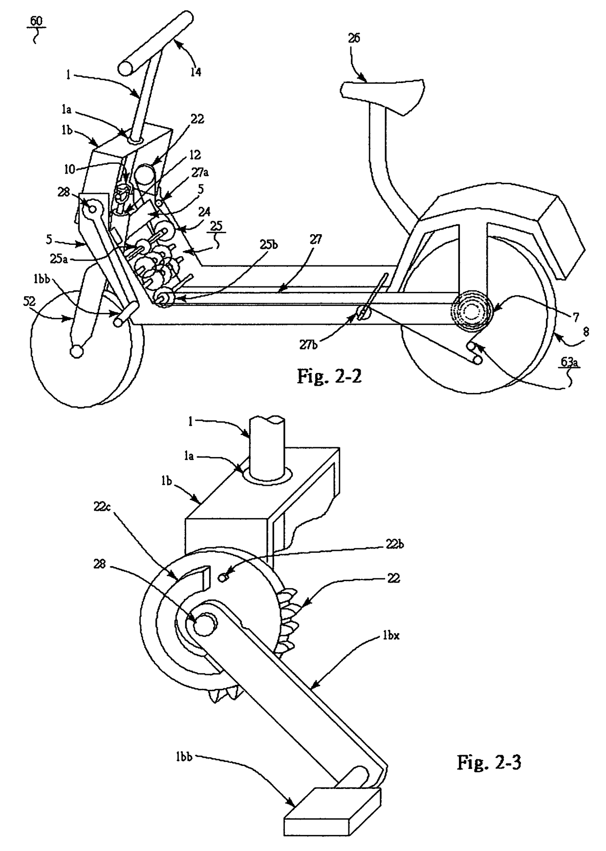 Steering mechanism for a push and pull vehicle
