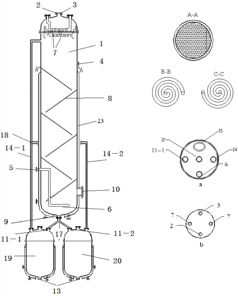 Method for producing KA oil and adipic acid through oxidizing cyclohexane with air on basis of gas-liquid-solid heterogeneous reaction separation synchronization reactor