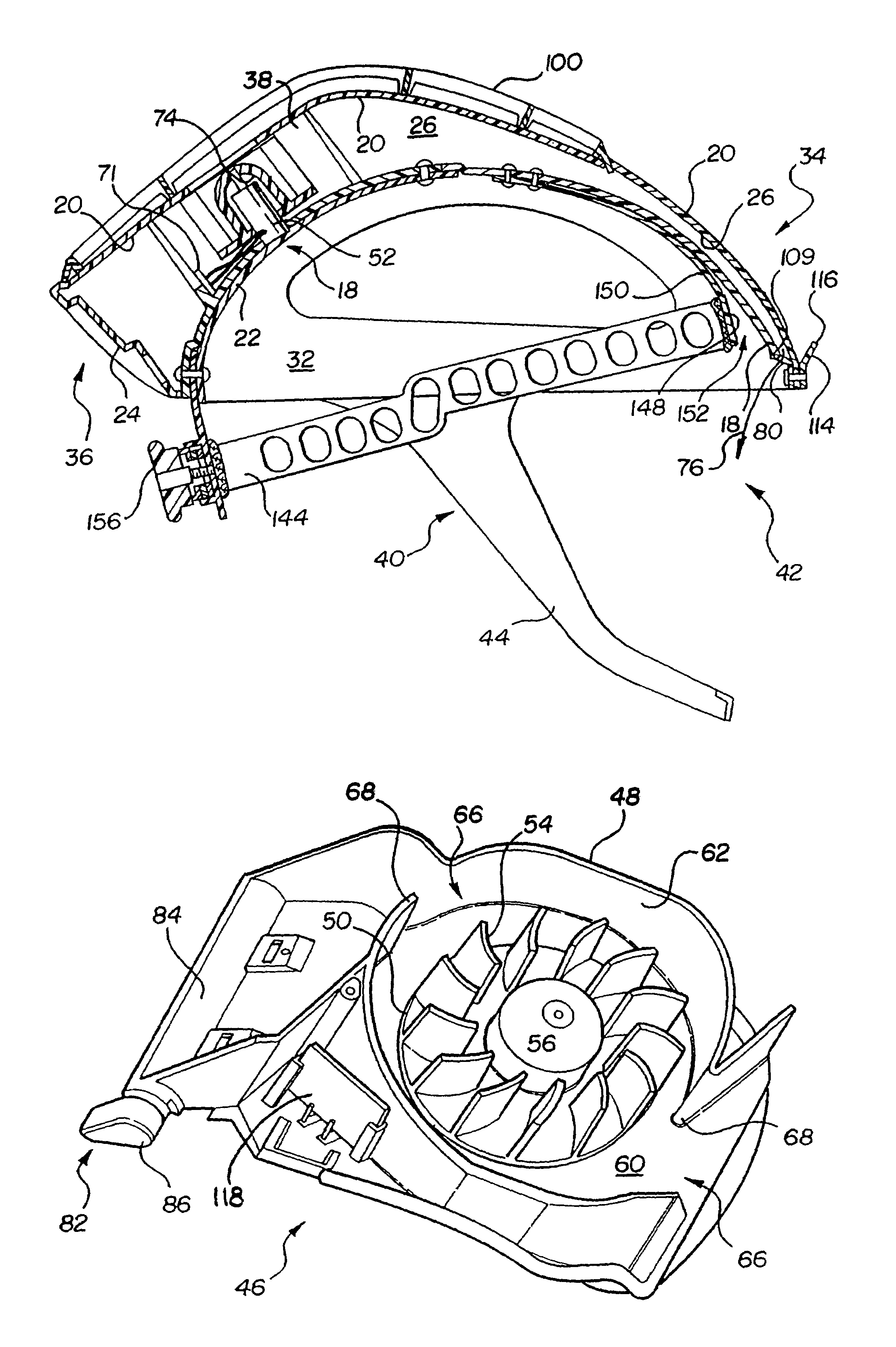 Air filtration system including a helmet assembly