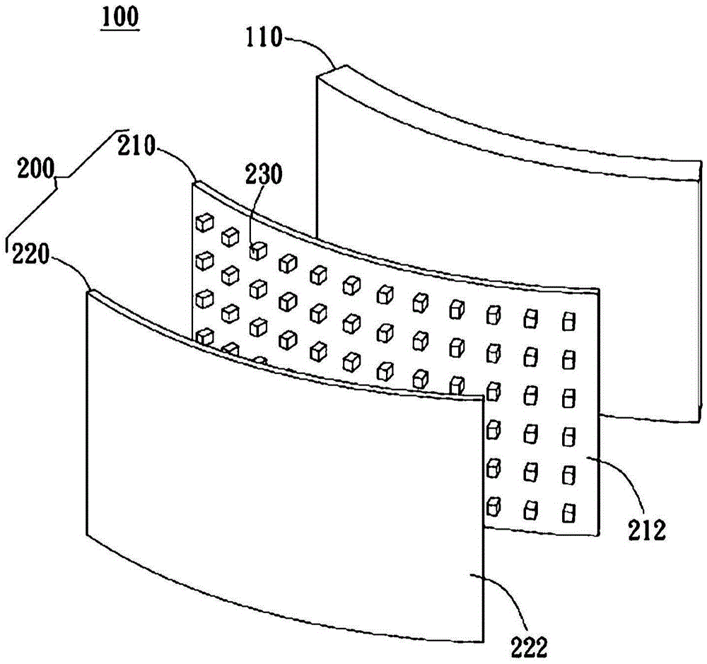 Curved surface display device back plate and curved surface display device using same