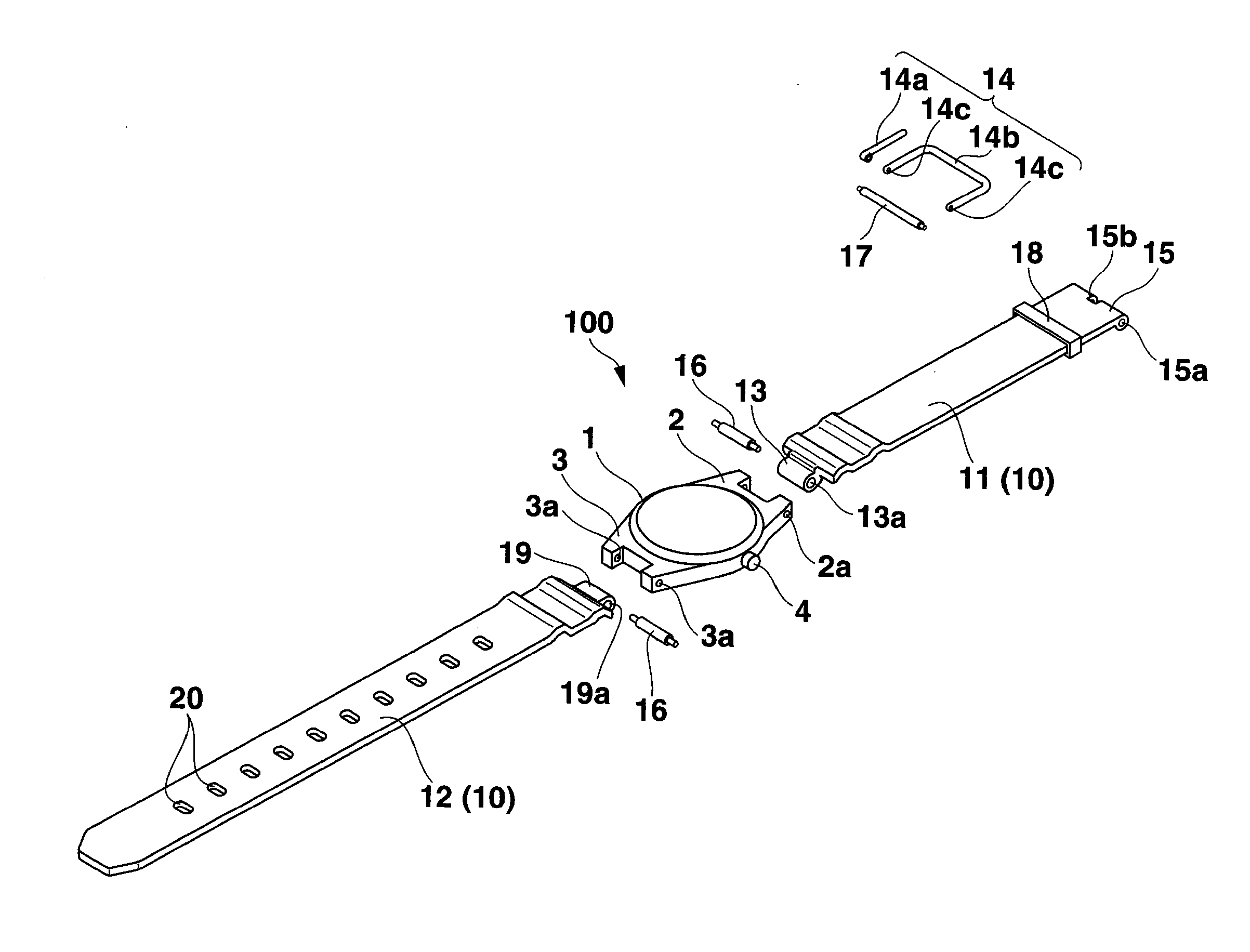 Band, wristwatch with the band and method of making the band