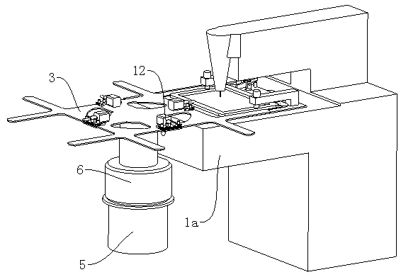 Rotary disc type automatic feeding, sewing and discharging tool